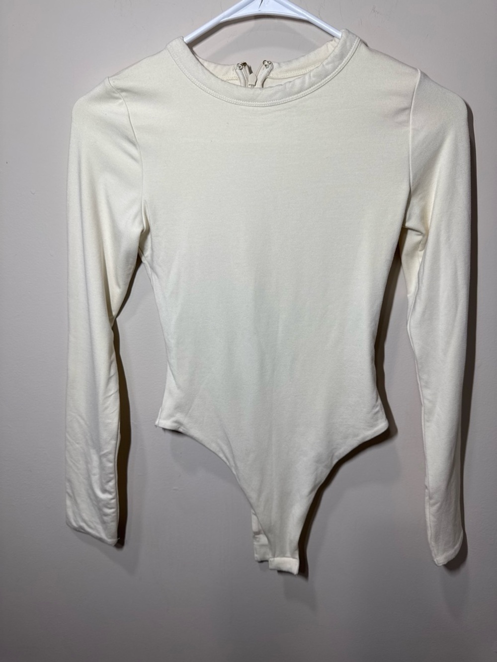 Oh Polly Long Sleeve Cream Bodysuit